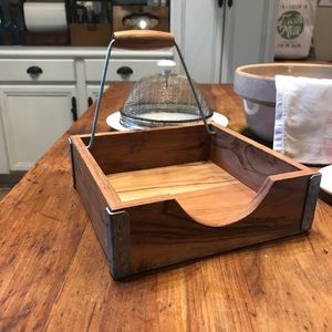 Farmhouse Heavy Duty Wooden/Metal Accent Napkin/Towel Holder EUC